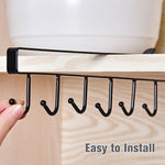 Load image into Gallery viewer, 6 Hooks Under-Cabinet Hanger Rack
