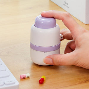 2 In 1 Portable Pill Cutter Storage Container