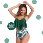 Load image into Gallery viewer, Padded Ruffle High Waisted Bikini
