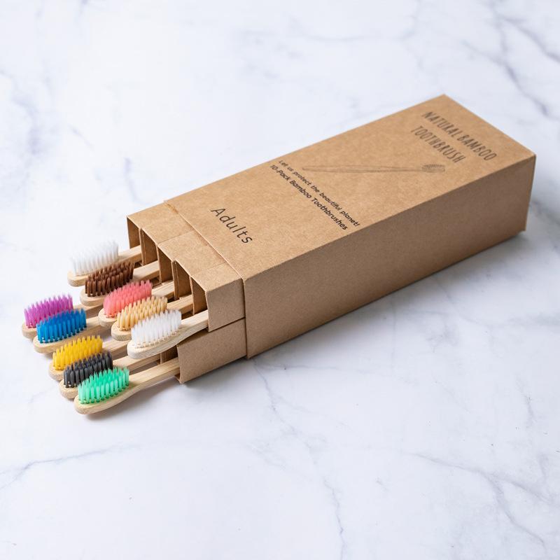 New Design Mixed Color Bamboo Toothbrush