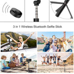 Load image into Gallery viewer, 3 in 1 Wireless Bluetooth Selfie Stick
