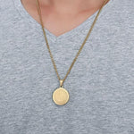 Load image into Gallery viewer, Round Pendant Golden Necklace
