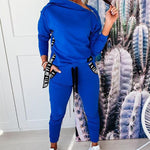 Load image into Gallery viewer, Zipper Design Letter Print Hooded Top &amp; Pockets Pants
