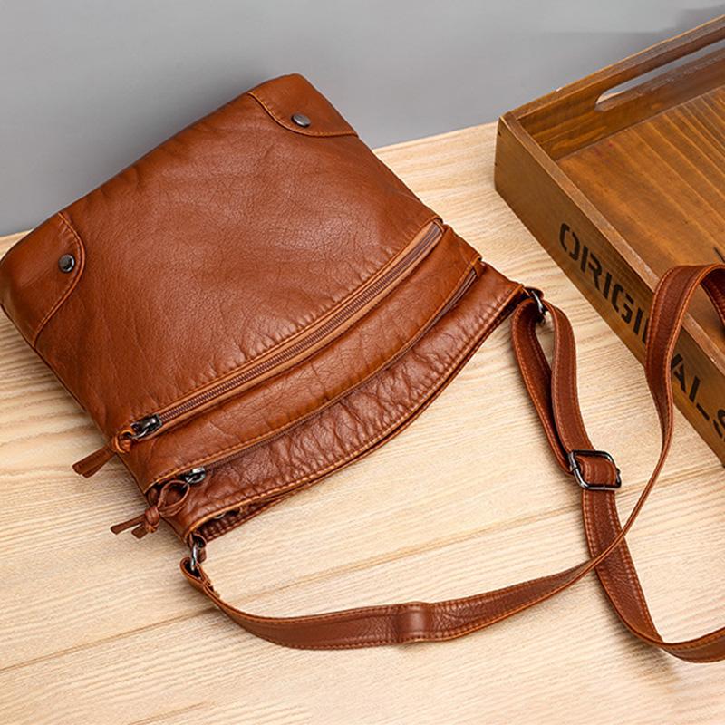 Multi-Compartment Leather Bag