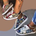 Load image into Gallery viewer, Glitter Lace-Up Star Pattern Casual Sneakers
