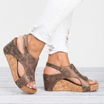 Load image into Gallery viewer, Fashionable Wedge Heels Sandals
