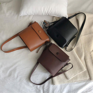 Women's Leather Bucket Bag