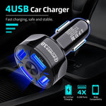 Load image into Gallery viewer, 4 Ports USB Car Charge Fast Charging

