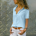 Load image into Gallery viewer, Ladies Casual Chiffon Solid T-Shirt
