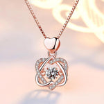 Load image into Gallery viewer, Heart necklace Set with rose
