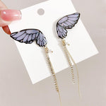 Load image into Gallery viewer, Butterfly Fringe Long Earrings
