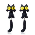 Load image into Gallery viewer, Unique Yellow-Eye Cat Earrings
