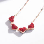 Load image into Gallery viewer, Four Leaf Clovers Heart Crystal Pendant with Necklace
