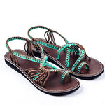 Load image into Gallery viewer, Palm Leaf Flat Sandals for Women, 1 Pair
