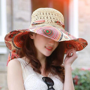 Fashion Hollow Printed Sun Hat