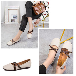 Women's Crisscross Buckle Ballet Flat