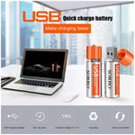 Load image into Gallery viewer, Rechargeable Batteries Usb Port Lithium
