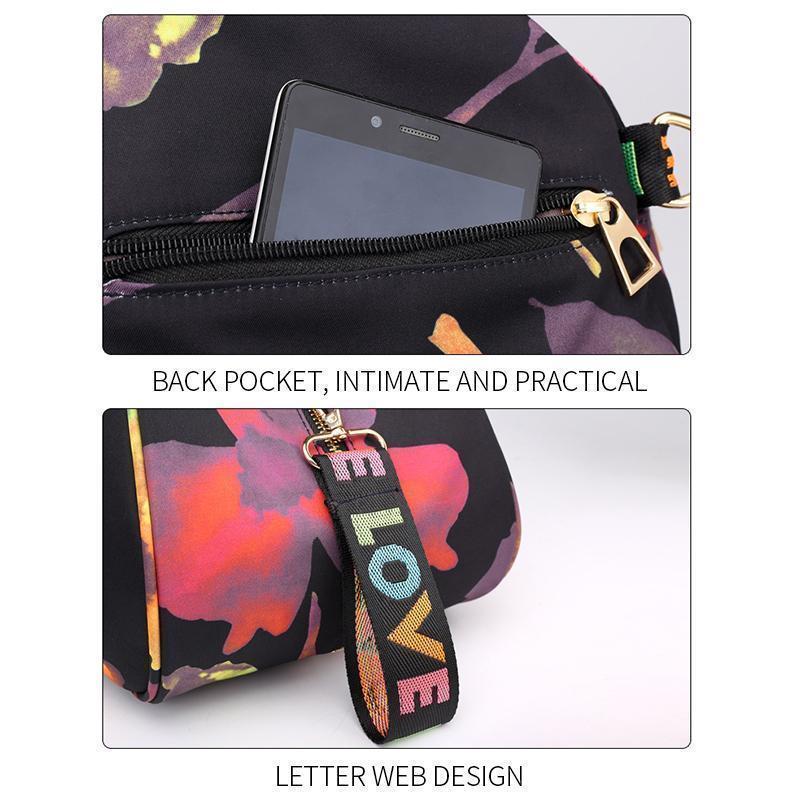 Floral Waterproof Shoulder Bag Backpack