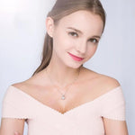 Load image into Gallery viewer, Heart necklace Set with rose
