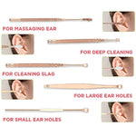 Load image into Gallery viewer, 6pcs set Stainless Steel Ear Pick Ear Wax Remover Cleaner Tool Rose Gold
