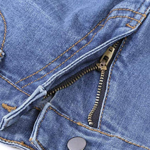 Mid Waist Casual Button Bell-bottom Jeans