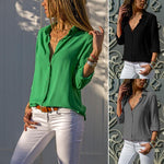 Load image into Gallery viewer, Ladies Casual Chiffon Solid T-Shirt
