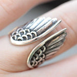 Load image into Gallery viewer, Angel Wing Silver Ring
