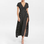 Load image into Gallery viewer, Belted Polka Dot Maxi Dress
