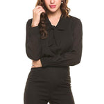 Load image into Gallery viewer, Chiffon Long Sleeve Bow Shirts
