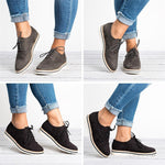 Load image into Gallery viewer, Women&#39;s flat suede casual shoes round toe
