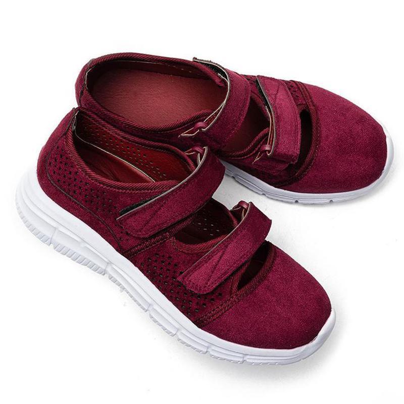 Breathable Mesh Hook Loop Flat Sneakers