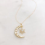 Load image into Gallery viewer, Crescent Moon &amp; Sun Necklace
