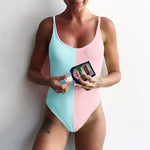 Load image into Gallery viewer, Contrast Color One-Piece Swimsuit
