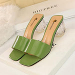 Load image into Gallery viewer, Transparent Chunky Comfortable Open Toe Slip Sandals
