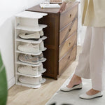 Load image into Gallery viewer, Vertical Shoe Rack Layer 6 Plastic Detachable Combination Shoe Storage Rack
