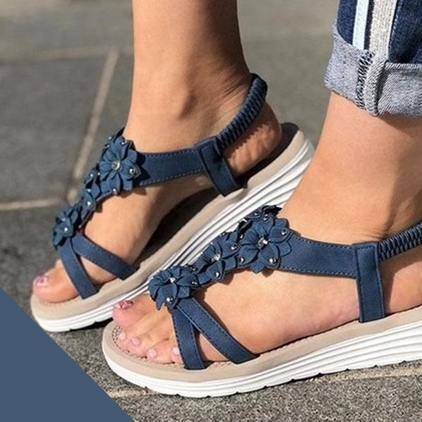 Women's Summer Flower Wedge Sandals