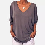 Load image into Gallery viewer, 3/4 Sleeve Back Buttons V Neck Tops
