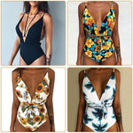 Load image into Gallery viewer, Women Multi-Flower Printed One Pieces Bikini
