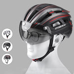 Load image into Gallery viewer, Bike Helmet with Goggles Visor and LED Back Light
