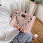 Load image into Gallery viewer, Daisy transparent chain small square bag
