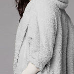 Load image into Gallery viewer, Fluffy Hooded Open Front Teddy Coat &amp; Short Sets
