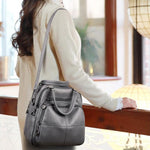 Load image into Gallery viewer, Multifunction leather backpack for women
