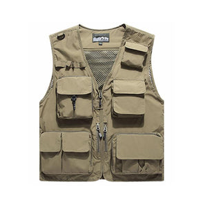 Outdoor Lightweight Mesh Fabric Vest with 16 Pockets