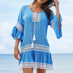 Load image into Gallery viewer, Lace Panel Tunic Dress
