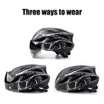 Load image into Gallery viewer, Bike Helmet with Goggles Visor and LED Back Light
