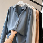 Load image into Gallery viewer, Women Solid Color Chiffon Shirts
