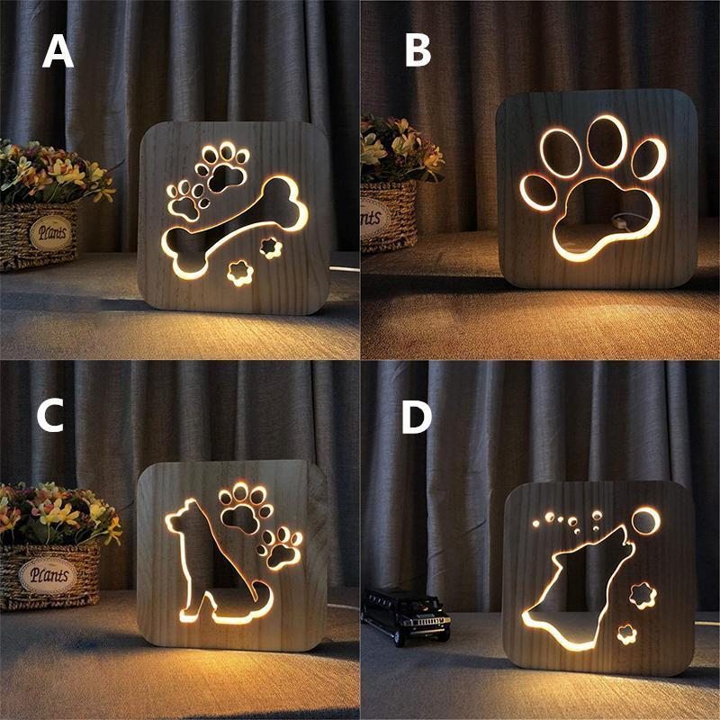 House Decor LED Wooden Lamp