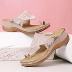 Load image into Gallery viewer, Embroidered Wedge Sandals
