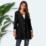 Load image into Gallery viewer, Women Hooded Drawstring Coat
