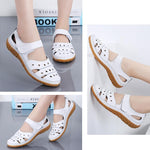 Load image into Gallery viewer, Leather Hollow Out Hook Loop Casual Flat Sandals For Women
